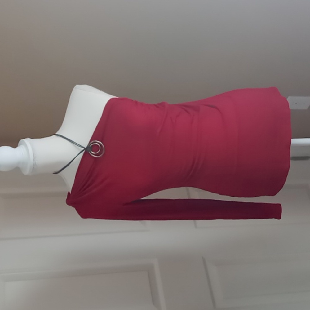 One Shoulder Red Top